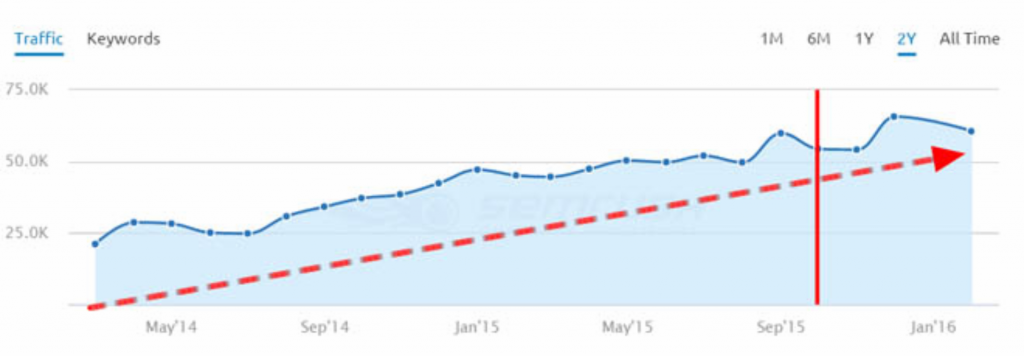 Company Growth chart for consulting seo